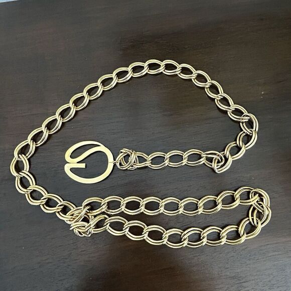 Vintage St. John Belt Gold Tone Adjustable Chain Link Signature Statement Logo main image 4